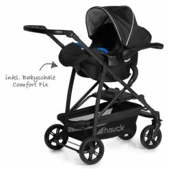 Cheapest 💯 Hauck Stroller Set Rapid 4 Plus Trio Set - Caviar Silver 🔔 -Way Sales hauck kinderwagen set rapid 4 plus trio set caviar silver 149522 d4