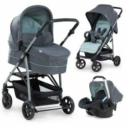 Best Sale 🥰 Hauck Kinderwagen-Set Rapid 4 Plus Trio Set mit Babywanne, Autositz und Sportwagen (bis 25 kg) - Grey Mint 🛒
