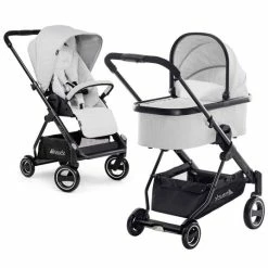 Outlet ❤️ Hauck Kombi-Kinderwagen Apollo - inkl. Sportwagen und Babywanne für Neugeborene - Lunar 👍