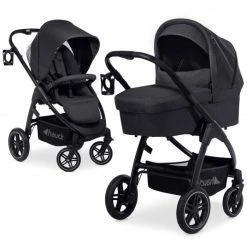 Deals ⌛ Hauck Kombi-Kinderwagen Saturn R Duoset inkl. Babywanne und Sportsitz (bis 25 kg belastbar) - Melange Black - Collection 2023 👍