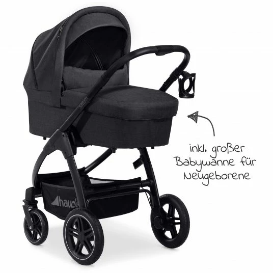 Deals โ Hauck Kombi-Kinderwagen Saturn R Duoset inkl. Babywanne und Sportsitz (bis 25 kg belastbar) - Melange Black - Collection 2023 ๐ 3 Deals โ Hauck Kombi-Kinderwagen Saturn R Duoset inkl. Babywanne und Sportsitz (bis 25 kg belastbar) - Melange Black - Collection 2023 ๐ - Image 3