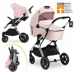 Outlet 🌟 Hauck Kombi-Kinderwagen Vision X Duoset Black (Sportwagen & Babywanne) - Melange Rose 🎁