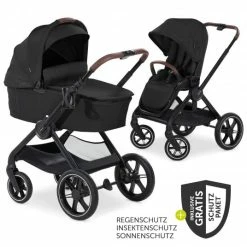 Wholesale 🔥 Hauck Kombi-Kinderwagen Walk N Care Set inkl. Babywanne, Sportsitz, Beindecke und XXL Zubehörpaket - Black - Collection 2022 🧨