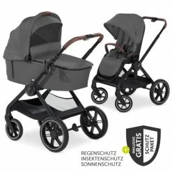 Wholesale 🎉 Hauck Kombi-Kinderwagen Walk N Care Set inkl. Babywanne, Sportsitz, Beindecke und XXL Zubehörpaket - Dark Grey - Collection 2022 😉