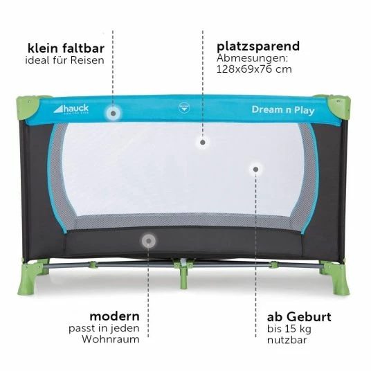 Best Pirce 🥰 Hauck Reisebett Set Dream'n Play - mit Alvi Reisebett Matratze Komfort (schadstoffgeprüft, faltbar, 6 cm Höhe) - Waterblue 🧨 4 Best Pirce 🥰 Hauck Reisebett Set Dream'n Play - mit Alvi Reisebett Matratze Komfort (schadstoffgeprüft, faltbar, 6 cm Höhe) - Waterblue 🧨 - Image 4