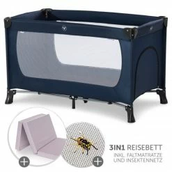 Cheap 🛒 Hauck Reisebett Set Dream'n Play Plus inkl. Reisebett Matratze & Insektenschutz - Navy 🌟