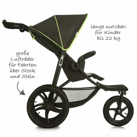 Promo ✔️ Hauck Sports car Runner with pneumatic tyres - Black Neon Yellow 🔥 2 Promo ✔️ Hauck Sports car Runner with pneumatic tyres - Black Neon Yellow 🔥 - Image 2