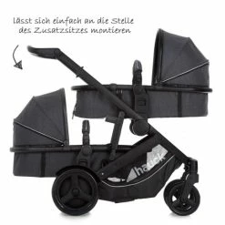 Flash Sale 😉 Hauck Second baby bath for sibling carriage Duett 3 - Melange Charcoal ⭐ -Way Sales hauck zweite babywanne fur geschwisterwagen duett 3 melange charcoal 345337 d4