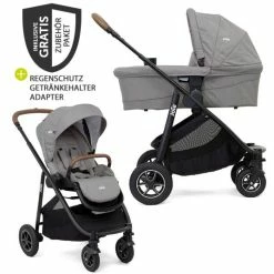 Discount 🛒 Joie 2in1 Kombi-Kinderwagen-Set Versatrax bis 22 kg belastbar mit Sportsitz, Babywanne, Adapter & Regenschutz - Gray Flannel - Collection 2022 ✨