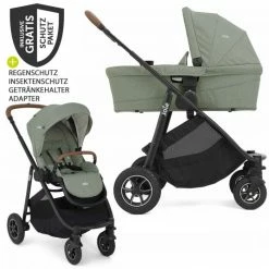 Best deal 😀 Joie 2in1 Kombi-Kinderwagen-Set Versatrax bis 22 kg belastbar mit Sportsitz, Babywanne, Adapter & XXL-Zubehörpaket - Laurel - Collection 2022 🔔