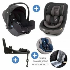 Promo 🛒 Joie 3in1 Reboarder-Set i-Venture Ember & i-Snug Coal & Isofix-Basis Advance & Sommerbezug & Polsterschutz - Collection 2022 😀