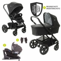 Best Sale 😍 Joie 4in1 Kombi-Kinderwagen-Set Chrome DLX mit Adapter, Babyschale, Babywanne, Isofix-Basis & XXL-Zubehörpaket - Pavement - Collection 2022 🤩