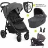 Top 10 ✨ Joie 4in1 Kombi-Kinderwagen-Set Litetrax 4 mit Adapter, Babyschale, Babywanne, Isofix-Basis & XXL-Zubehörpaket - Coal - Collection 2022 🔥