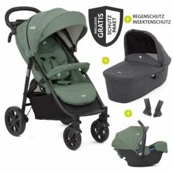 Wholesale 👍 Joie 4in1 Kombi-Kinderwagen-Set Literax 4 mit Adapter, Babyschale, Babywanne, Isofix-Basis & XXL Zubehörpaket - Laurel - Collection 2022 ✨