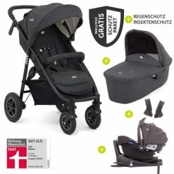 Hot Sale 💯 Joie 4in1 Kombi-Kinderwagen-Set Mytrax mit Adapter, Babyschale, Babywanne, Isofix-Basis & XXL-Zubehörpaket - Pavement - Collection 2022 🌟