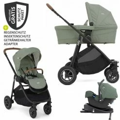 Wholesale 🧨 Joie 4in1 Kombi-Kinderwagen-Set Versatrax mit Babyschale, Babywanne, Isofix-Basis, Adapter & XXL-Zubehörpaket - Laurel - Collection 2022 🌟