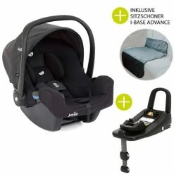 Wholesale 🎁 Joie Babyschale i-Snug i-Size inkl. i-Base Advance & Autositz - Schutzunterlage - Coal - Collection 2022 👏