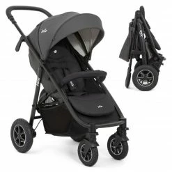 Budget 🎉 Joie Buggy & Sportwagen Litetrax 4 DLX Air mit Luftreifen, Teleskopschieber, Regenschutz bis 22 kg belastbar - Shale - Collection 2022 🤩