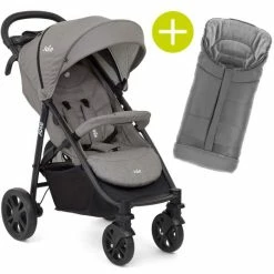 Hot Sale ⌛ Joie Buggy & Sportwagen Litetrax 4 mit Schieber-Ablagefach & Regenschutz & Fußsack - Gray Flannel - Collection 2021 😀