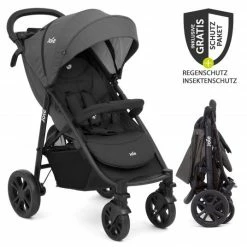 Best Pirce ⭐ Joie Buggy & Sportwagen Litetrax 4 mit Schieber-Ablagefach, Regenschutz & Insektenschutz - Coal - Collection 2022 🥰
