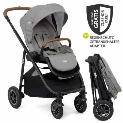 Best Pirce ⌛ Joie Buggy & Sportwagen Versatrax bis 22 kg belastbar - umsetzbare Sitzeinheit, Adapter, & Regenschutz - Gray Flannel - Collection 2022 😀