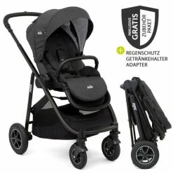 Promo 🤩 Joie Buggy & Sportwagen Versatrax bis 22 kg belastbar - umsetzbare Sitzeinheit, Adapter, & Regenschutz - Pavement - Collection 2022 😉