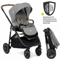 Cheapest ❤️ Joie Buggy & Sportwagen Versatrax bis 22 kg belastbar - umsetzbare Sitzeinheit, Adapter, & XXL-Zubehörpaket - Gray Flannel - Collection 2022 ❤️