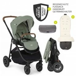 Best Pirce 🎉 Joie Buggy & Sportwagen Versatrax bis 22 kg belastbar- umsetzbare Sitzeinheit, Regenschutz, Fußsack & Handmuff - Laurel - Collection 2022 ✔️