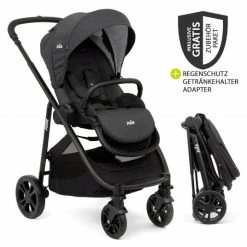 Flash Sale 🥰 Joie Buggy & Sportwagen Versatrax E bis 22 kg belastbar mit umsetzbarer Sitzeinheit inkl. Getränkehalter, Adapter & Regenschutz - Pavement - Collection 2022 😀