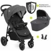 Coupon 🤩 Joie Kombi-Kinderwagen Litetrax 4 mit Schieber-Ablagefach, Babywanne, Adapter & Zubehör Paket - Black - Collection 2022 🧨