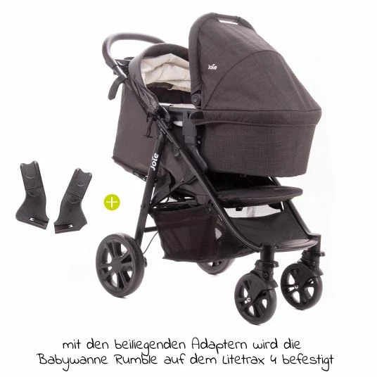 Coupon 🤩 Joie Kombi-Kinderwagen Litetrax 4 mit Schieber-Ablagefach, Babywanne, Adapter & Zubehör Paket - Black - Collection 2022 🧨 4 Coupon 🤩 Joie Kombi-Kinderwagen Litetrax 4 mit Schieber-Ablagefach, Babywanne, Adapter & Zubehör Paket - Black - Collection 2022 🧨 - Image 4