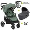 Outlet 🛒 Joie Kombi-Kinderwagen Litetrax 4 mit Schieber-Ablagefach,Babywanne, Adapter & Zubehör Paket - Laurel - Collection 2022 🔥