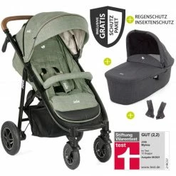 Best Sale 🥰 Joie Kombi-Kinderwagen Mytrax mit Luftreifen, Babywanne, Adapter & Zubehör Paket - Laurel - Collection 2022 🛒