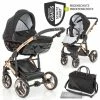 Brand new ✨ Junama 2in 1 Kombi-Kinderwagen-Set Diamond Individual inkl. Babywanne, Sportsitz, Wickeltasch & Regenschutz - Schwarz Rosegold - Collection 2022 ⭐