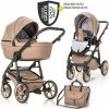 Best deal 🎁 Junama 2in 1 Kombi-Kinderwagen-Set Termo Line Tex inkl. Babywanne, Sportsitz,Wickeltasche & Regenschutz - Beige - Collection 2022 🎉