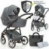 Wholesale ⌛ Junama 2in 1 Kombi-Kinderwagen-Set Termo Line Tex inkl. Babywanne, Sportsitz,Wickeltasche & Regenschutz - Grau - Collection 2022 ⌛