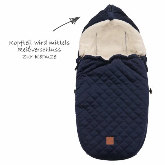 Discount 🔥 Kaiser Fleece-Fußsack Velvet Hoody für Babyschale und Babywannen - Navy 🛒 2 Discount 🔥 Kaiser Fleece-Fußsack Velvet Hoody für Babyschale und Babywannen - Navy 🛒 - Image 2