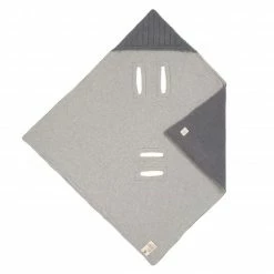 Budget 👍 Lässig Einschlagdecke für Babyschale Knitted Blanket aus Bio-Baumwolle 78 x 78 cm - Anthracite 🔔