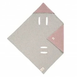 Promo 🎁 Lässig Einschlagdecke für Babyschale Knitted Blanket aus Bio-Baumwolle 78 x 78 cm - Dusky Pink 🥰