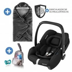 Best Pirce 😀 Maxi-Cosi Babyschale CabrioFix i-Size ab Geburt-15 Monate (40-75 cm) inkl. Einschlagdecke & Schnullerbox - Essential Black - Collection 2022 ❤️