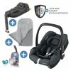 Best deal 🧨 Maxi-Cosi Babyschale CabrioFix i-Size ab Geburt-15 Monate (40-75 cm) inkl. i-Size Base, Fußsack & Schnullerbox - Essential Graphite - Collection 2022 💯