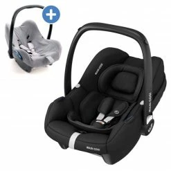 Best Pirce 🔔 Maxi-Cosi Babyschale CabrioFix i-Size ab Geburt - 15 Monate (40-83 cm) & Zamboo Sommerbezug - Essential Black - Collection 2022 🎁