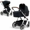 Discount 🌟 Moon 2in1 Kombi-Kinderwagen Relaxx Edition mit Sportsitz, Babywanne & Träumeland Matratze, Lufträder - bis 22 kg - Navy Silver - Collection 2022 😉