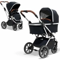 Discount ✨ Moon 2in1 Kombi-Kinderwagen Rocca Basic mit Sportsitz, Babywanne - bis 22 kg - Navy - Collection 2022 ⌛