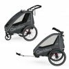 Discount 🛒 Qeridoo Kinderfahrradanhänger & Buggy QUPA 1 für 1 Kind mit Kupplung, Blattfeder-Dämpfsystem (bis 50 kg) - Grey - Collection 2022 ⌛