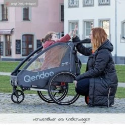 Outlet 🥰 Qeridoo Kinderfahrradanhänger & Buggy QUPA 2 für 2 Kinder mit Kupplung, Blattfeder-Dämpfsystem (bis 60 kg) - Grey - Collection 2022 😀 -Way Sales qeridoo kinderfahrradanhanger buggy qupa 2 fur 2 kinder mit kupplung blattfeder dampfsystem bis 60 kg grey q qup2 22 gr d2