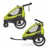 Wholesale 🎉 Qeridoo Kinderfahrradanhänger & Buggy Sportrex 2 Lt. Edition für 2 Kinder mit Kupplung, Dämpfsystem (bis 60kg) - Lime Green - Collection 2022 🎉