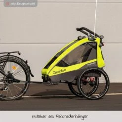 Wholesale 🎉 Qeridoo Kinderfahrradanhänger & Buggy Sportrex 2 Lt. Edition für 2 Kinder mit Kupplung, Dämpfsystem (bis 60kg) - Lime Green - Collection 2022 🎉 -Way Sales qeridoo kinderfahrradanhanger buggy sportrex 2 lt edition fur 2 kinder mit kupplung dampfsystem bis 60kg lime green q spr2 22 lg d3