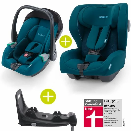 Budget π Recaro 2 in 1 Kindersitz-Set Babyschale Avan & Reboarder Kio inkl. Isofixbase ab Geburt bis 4 Jahre - Select - Teal Green - Collection 2022 π 1 Budget π Recaro 2 in 1 Kindersitz-Set Babyschale Avan & Reboarder Kio inkl. Isofixbase ab Geburt bis 4 Jahre - Select - Teal Green - Collection 2022 π