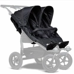 Hot Sale ✔️ TFK 2 Sportsitze für Duo - XXL Komfort-Sitz inkl. Wetterschutz für Kinder bis 45 kg - Schwarz - Collection 2022 😉